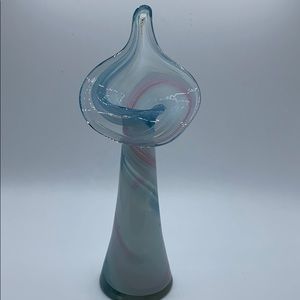 VTG Art Glass vase Swirls